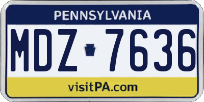 PA license plate MDZ7636