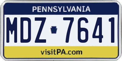 PA license plate MDZ7641
