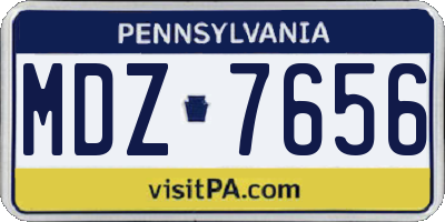 PA license plate MDZ7656