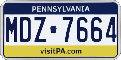 PA license plate MDZ7664