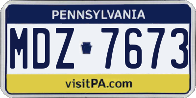 PA license plate MDZ7673