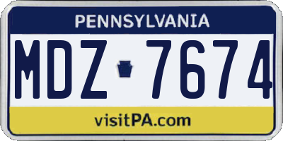 PA license plate MDZ7674