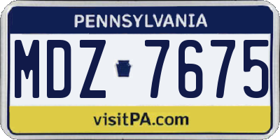 PA license plate MDZ7675