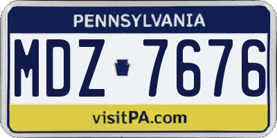 PA license plate MDZ7676
