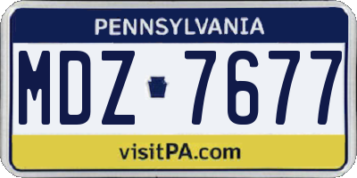 PA license plate MDZ7677