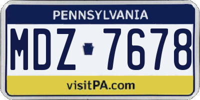 PA license plate MDZ7678