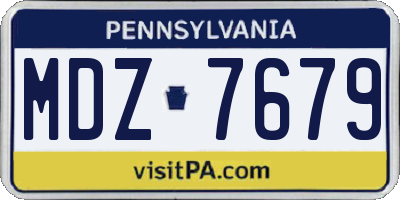 PA license plate MDZ7679