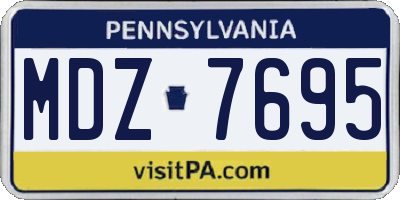 PA license plate MDZ7695