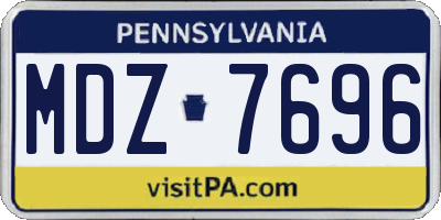 PA license plate MDZ7696
