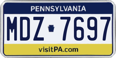 PA license plate MDZ7697