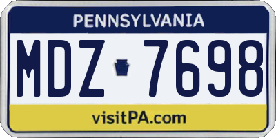 PA license plate MDZ7698