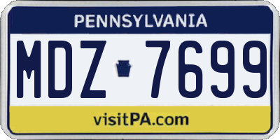 PA license plate MDZ7699
