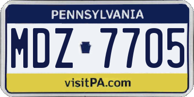 PA license plate MDZ7705