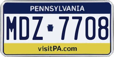 PA license plate MDZ7708