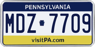 PA license plate MDZ7709