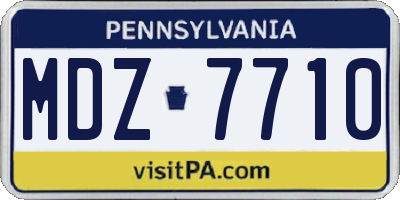PA license plate MDZ7710