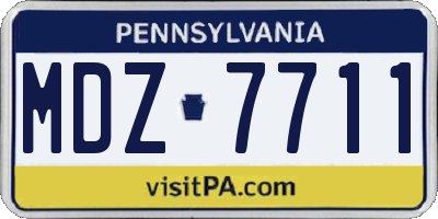 PA license plate MDZ7711