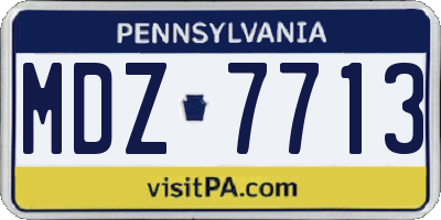 PA license plate MDZ7713