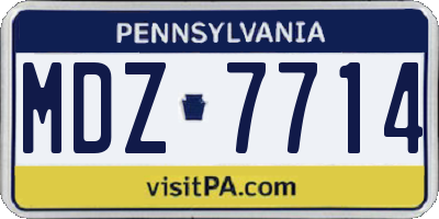 PA license plate MDZ7714