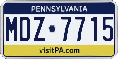 PA license plate MDZ7715