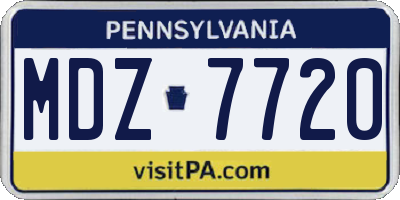 PA license plate MDZ7720