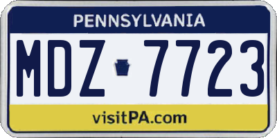 PA license plate MDZ7723