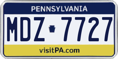 PA license plate MDZ7727