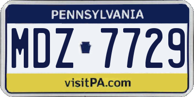 PA license plate MDZ7729