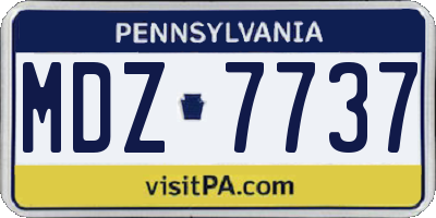 PA license plate MDZ7737