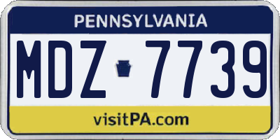 PA license plate MDZ7739