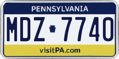 PA license plate MDZ7740