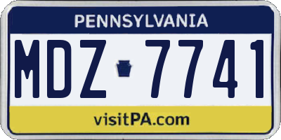 PA license plate MDZ7741