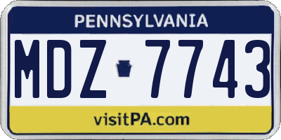 PA license plate MDZ7743