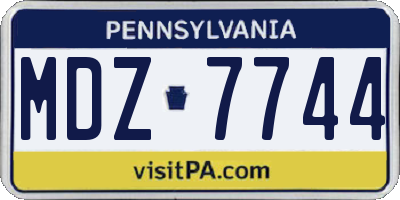 PA license plate MDZ7744