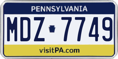 PA license plate MDZ7749