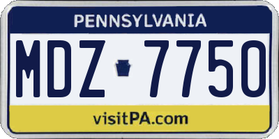PA license plate MDZ7750