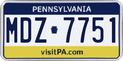 PA license plate MDZ7751
