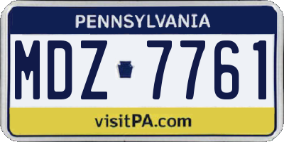 PA license plate MDZ7761