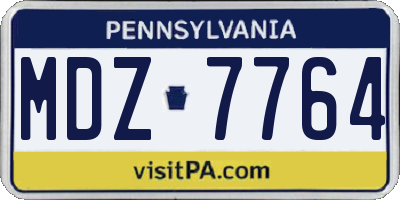 PA license plate MDZ7764