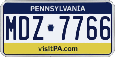 PA license plate MDZ7766