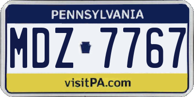 PA license plate MDZ7767