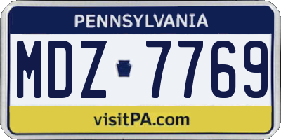 PA license plate MDZ7769