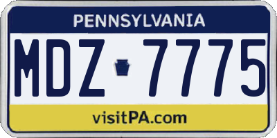 PA license plate MDZ7775