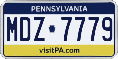 PA license plate MDZ7779