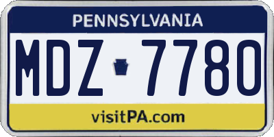 PA license plate MDZ7780