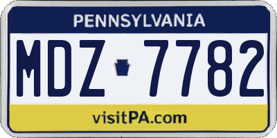 PA license plate MDZ7782