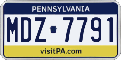PA license plate MDZ7791