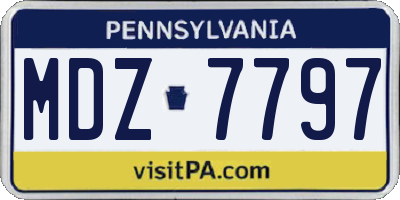 PA license plate MDZ7797