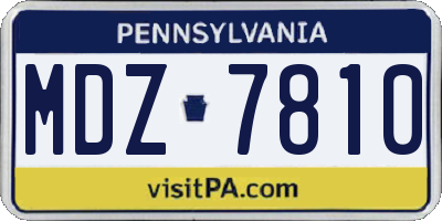 PA license plate MDZ7810