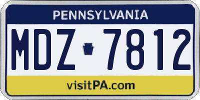 PA license plate MDZ7812
